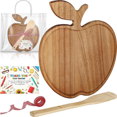 Juego de regalos para profesores con tabla de cortar de madera y espátula de bambú