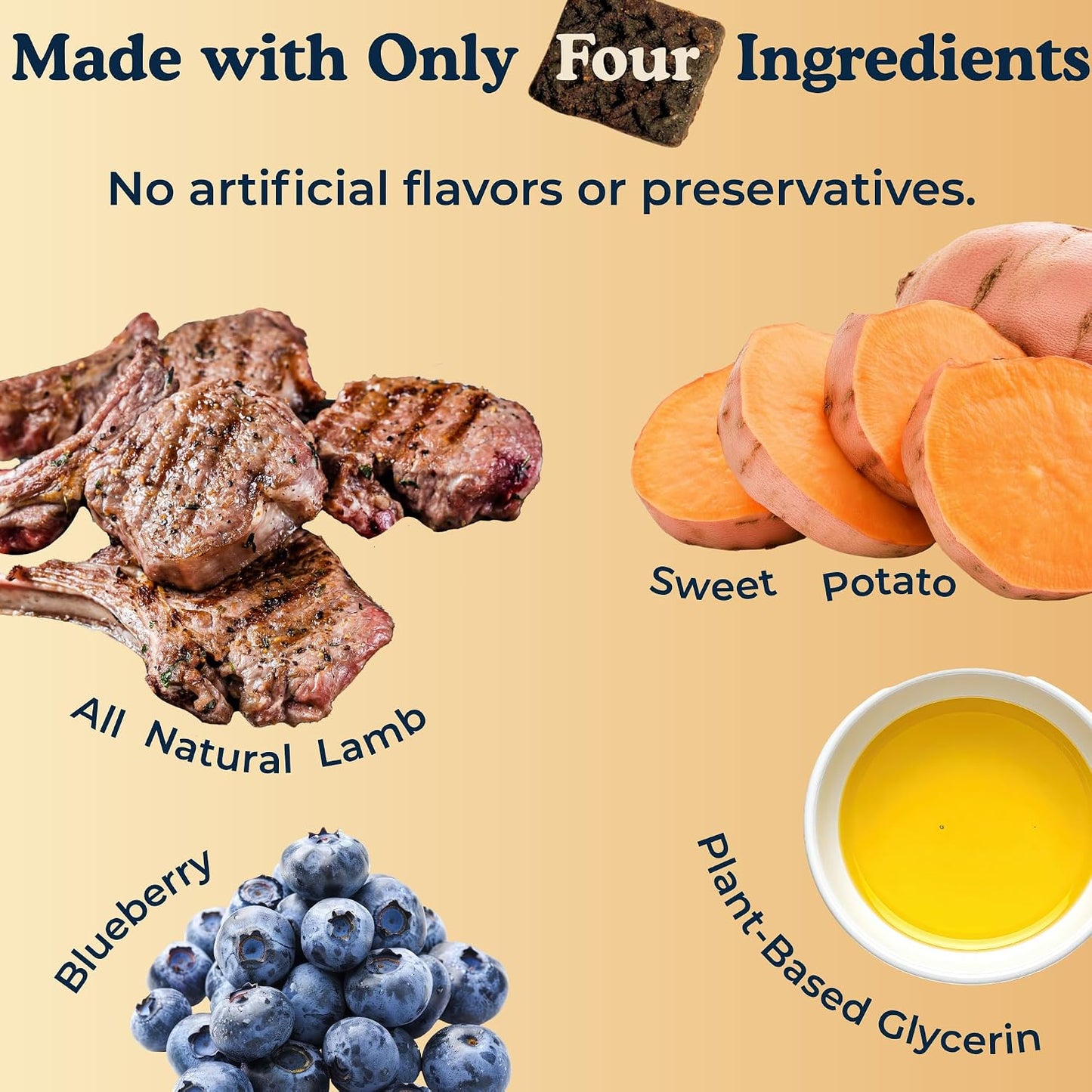 Golosinas cordero perros 8oz totalmente naturales cecina suave