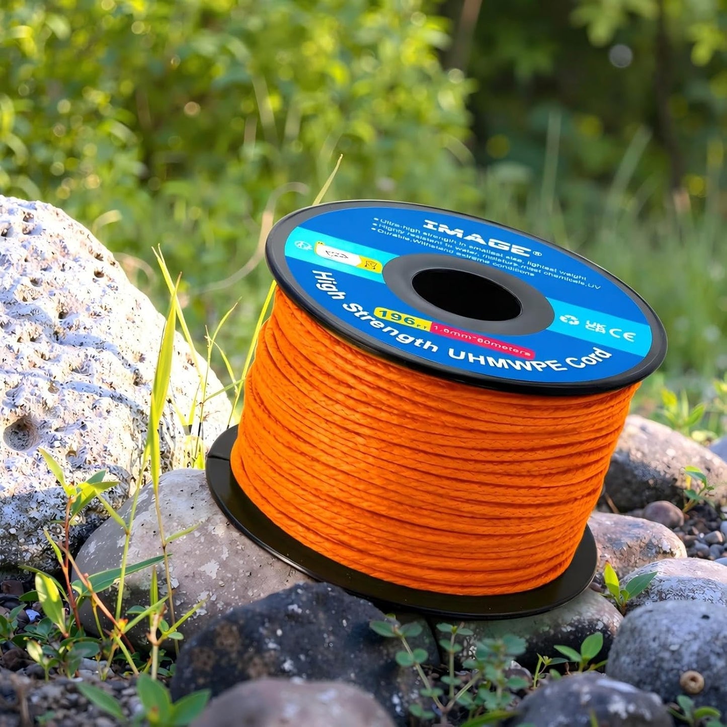 Cuerda paracaídas UHMWPE trenzada nailon 196ft alta resistencia
