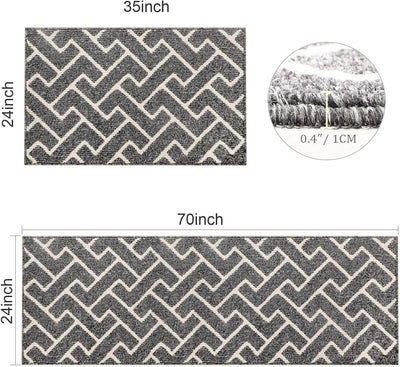 Set 2 Tapetes Antiderrap. Cocina Marroquí 24x35 y 24x71pulg
