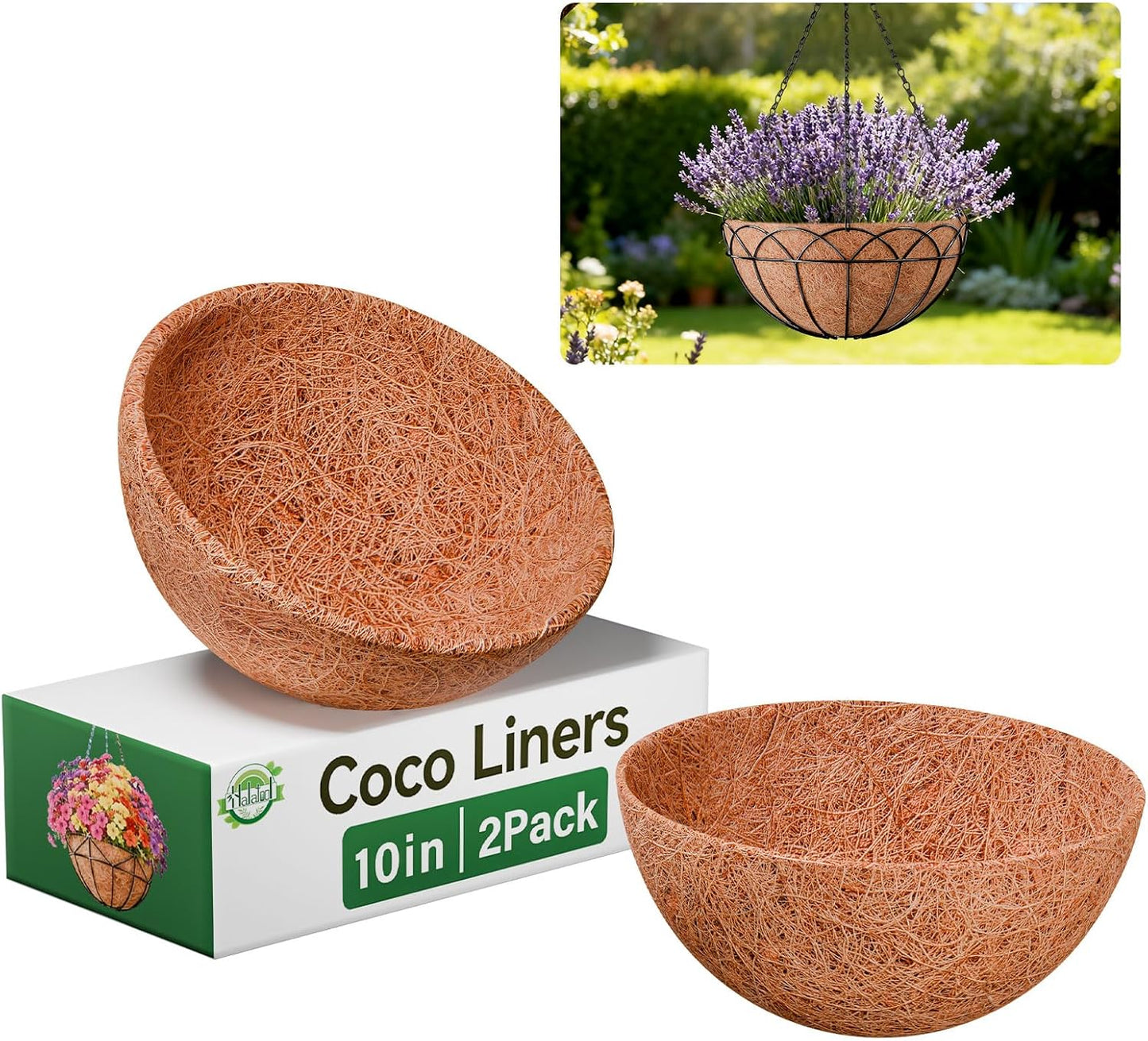 2 Forros Coco 10pulg para Maceteros Colgantes Jardín