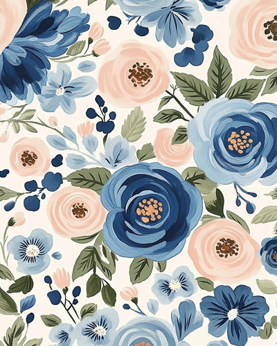 Papel tapiz bohemio acuarela floral autoadhesivo 17.4x118pulg
