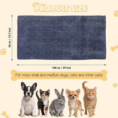 12 Toallas Microfibra para Mascotas 20x40pulg Absorbentes