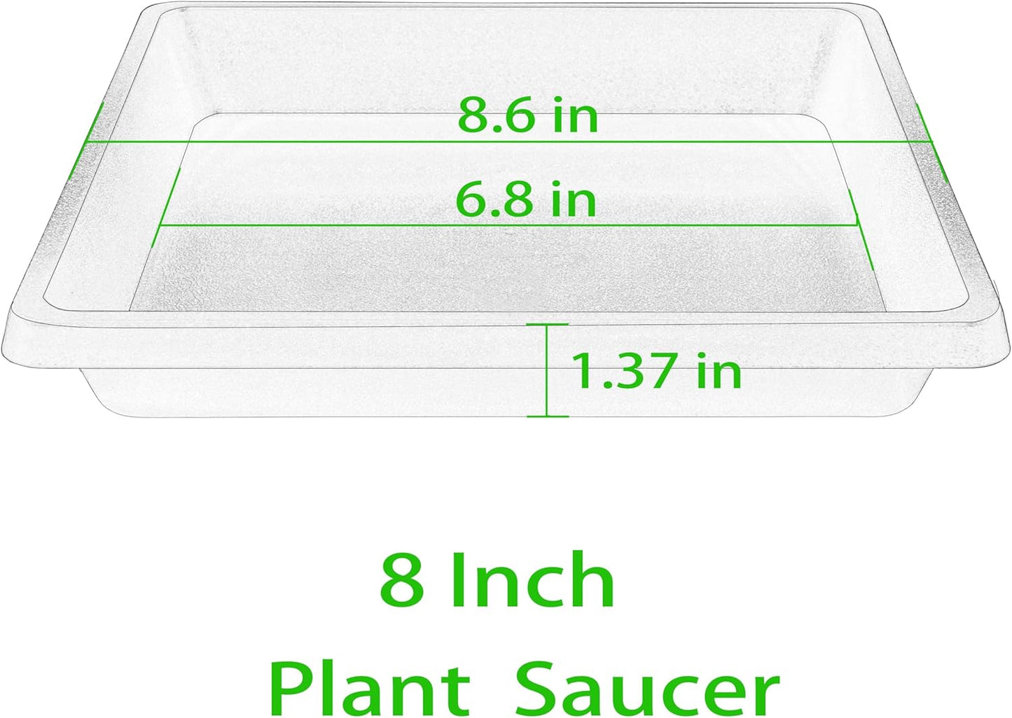 Platillo Cuadrado para Plantas 8pulg Set 2 con Bandeja Colectora