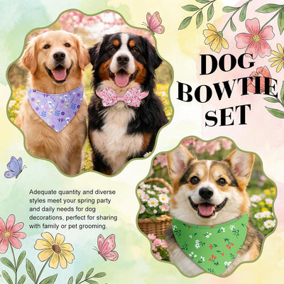 Set 50 bandanas primavera perro corbatín 25 a granel 25 dijes