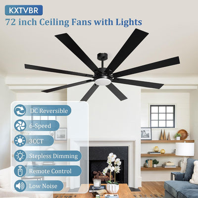 Ventilador techo 72pulg luces control remoto 6 velocidades