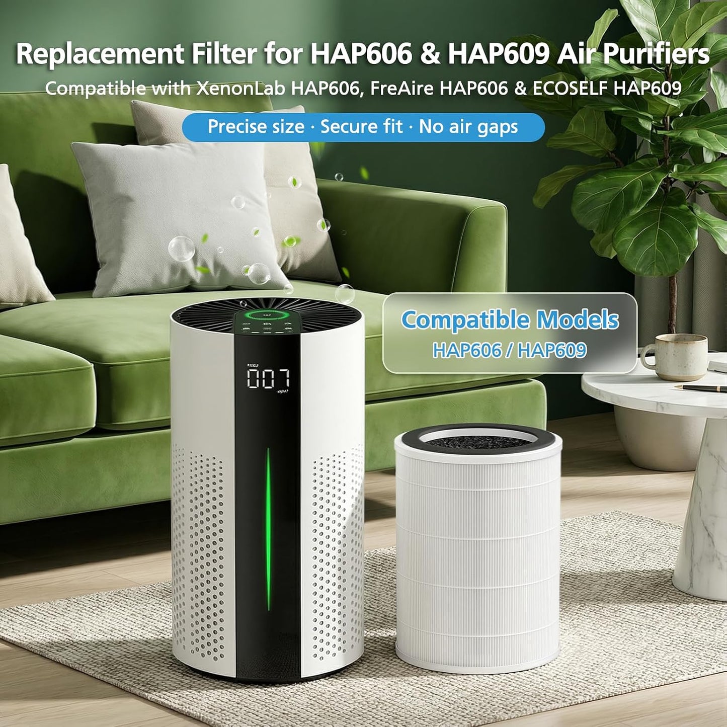 2 Filtros repuesto para purificador HEPA