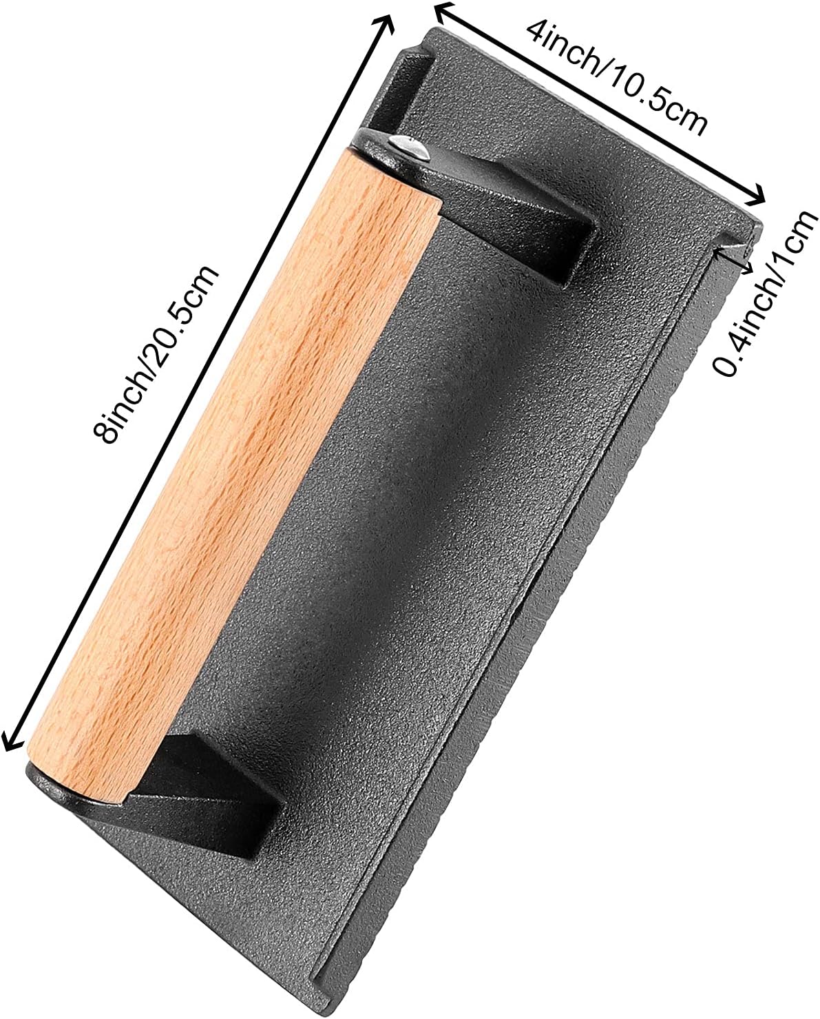 2 Prensas Barbacoa Hierro Fundido 8x4pulg Mango Madera