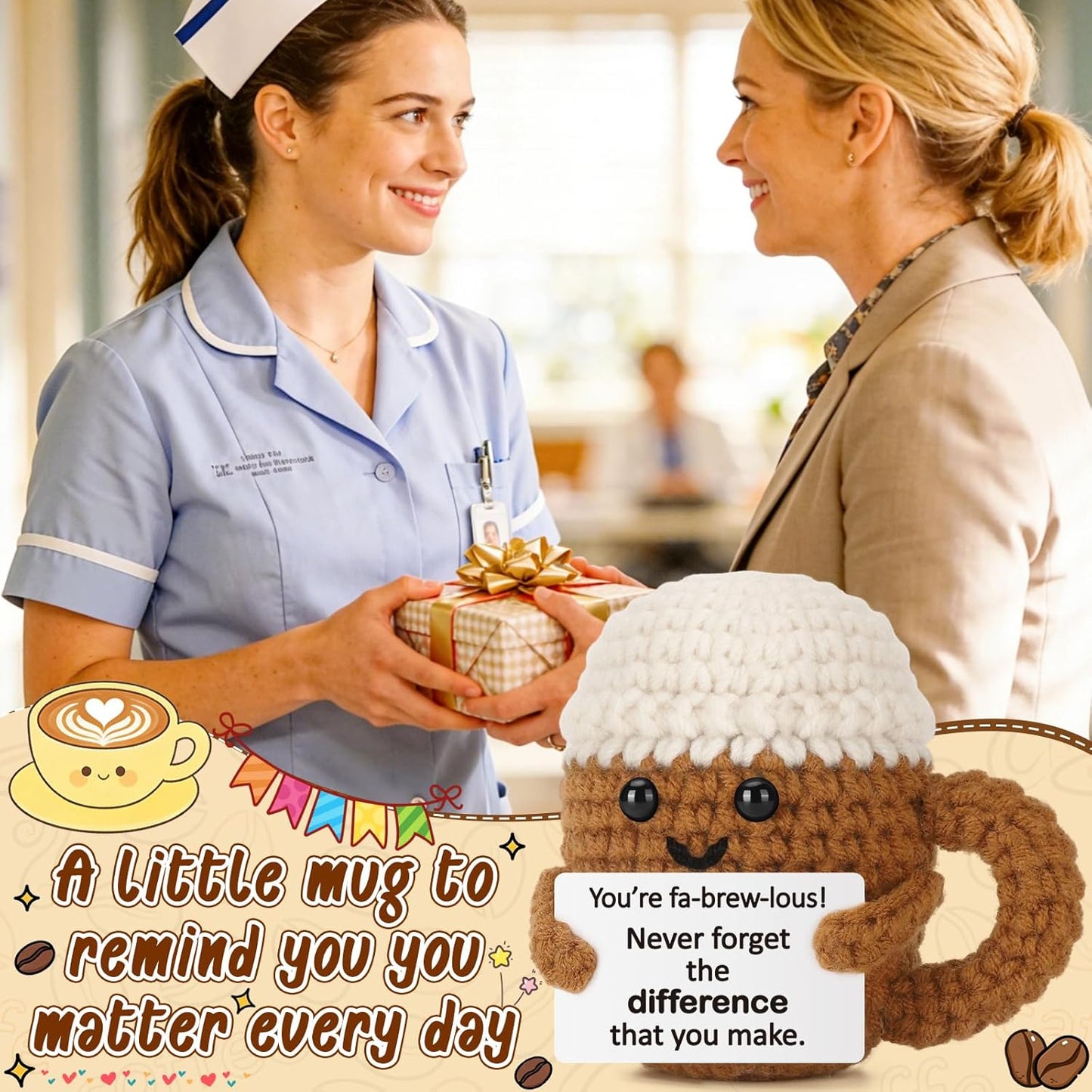 Canasta Pascua ganchillo regalo profesores barra café