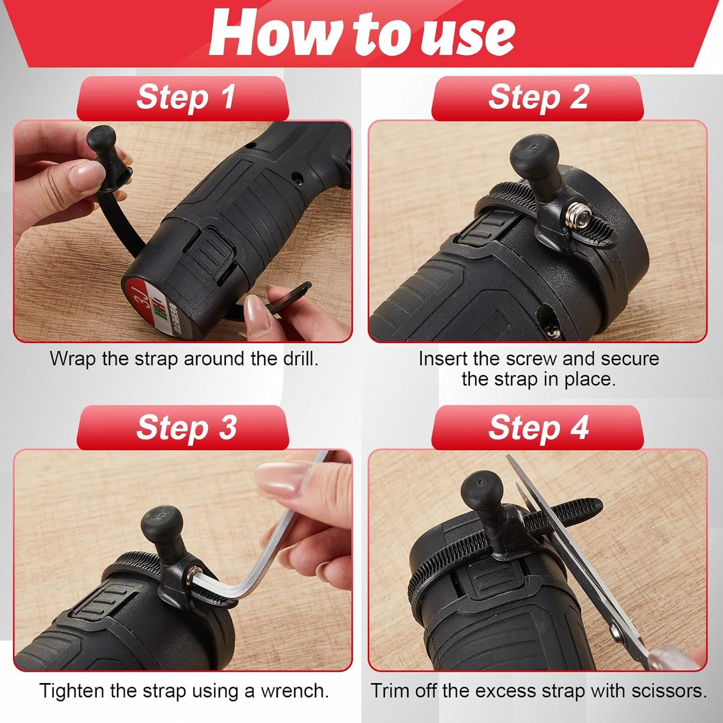 6 Bridas Cremallera Universal para Herramientas