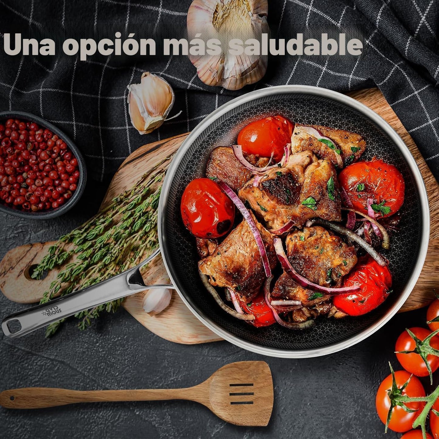 Set Sartenes Antiadherentes Acero Inox Sin PFOA 8-12pulg