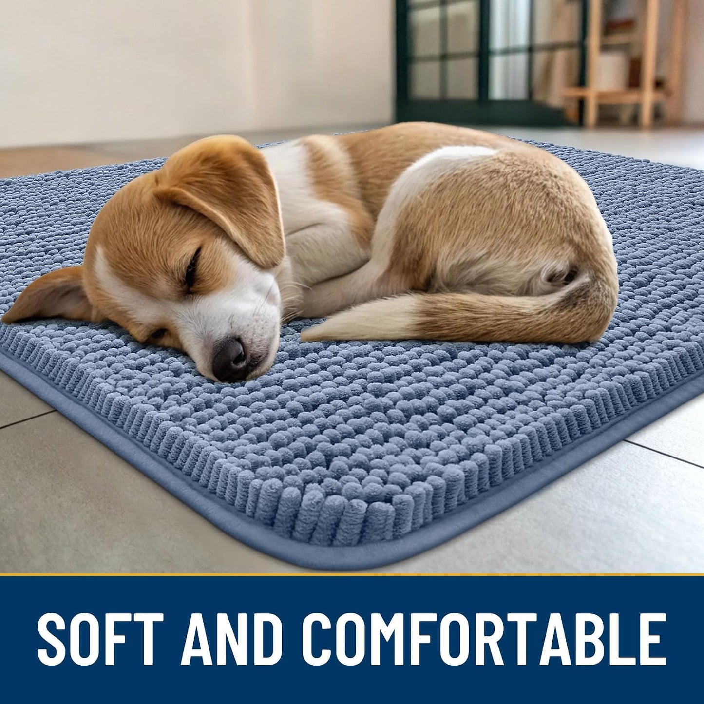 Alfombra puerta perros 59x24 antideslizante chenilla