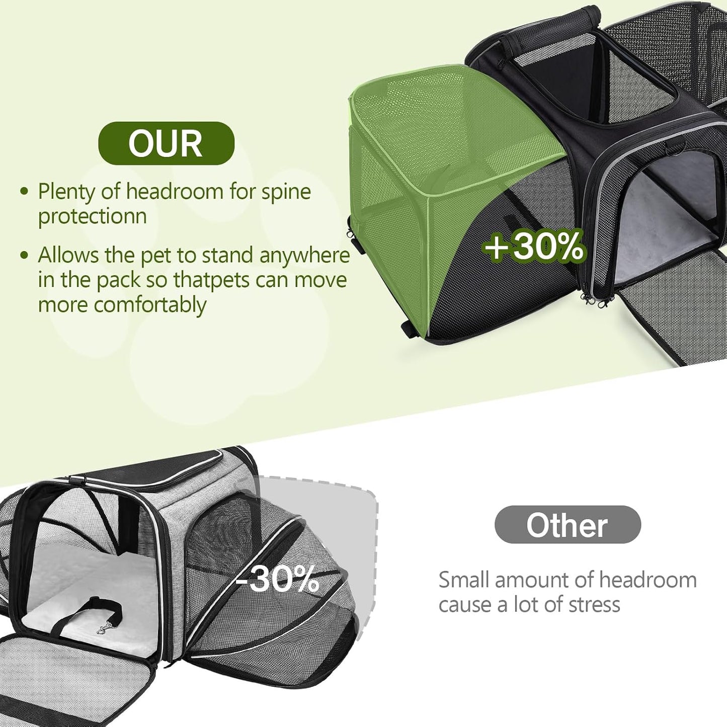Bolsa transporte mascotas extragrande plegable malla transpirable