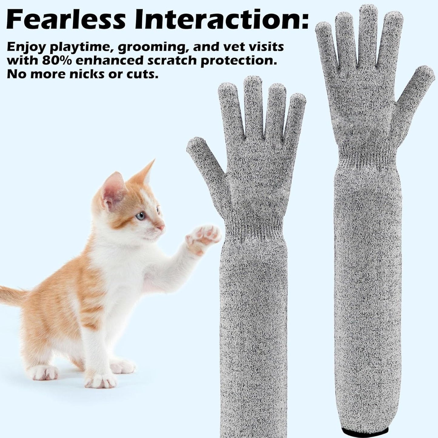 Guantes mascotas fibra aramida 15.7pulg para recortar uñas