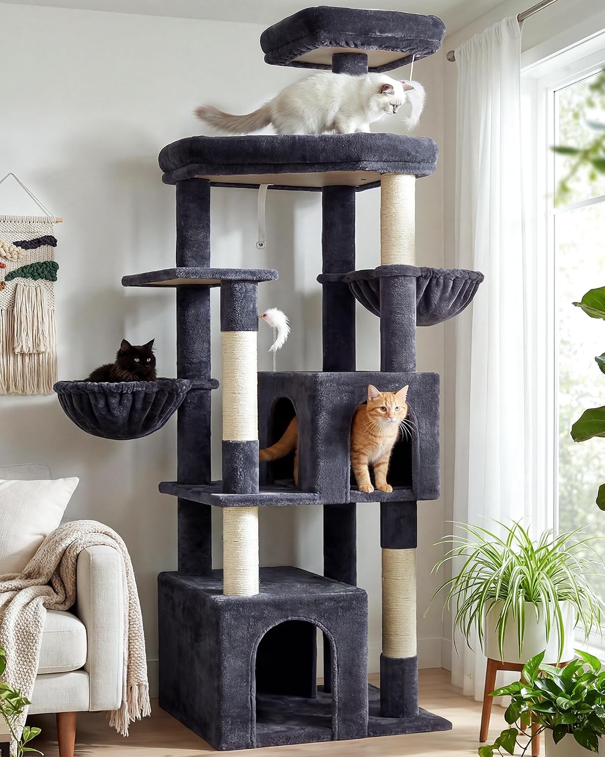 Árbol gato resistente 68pulg para gatos grandes 20lb 5 postes