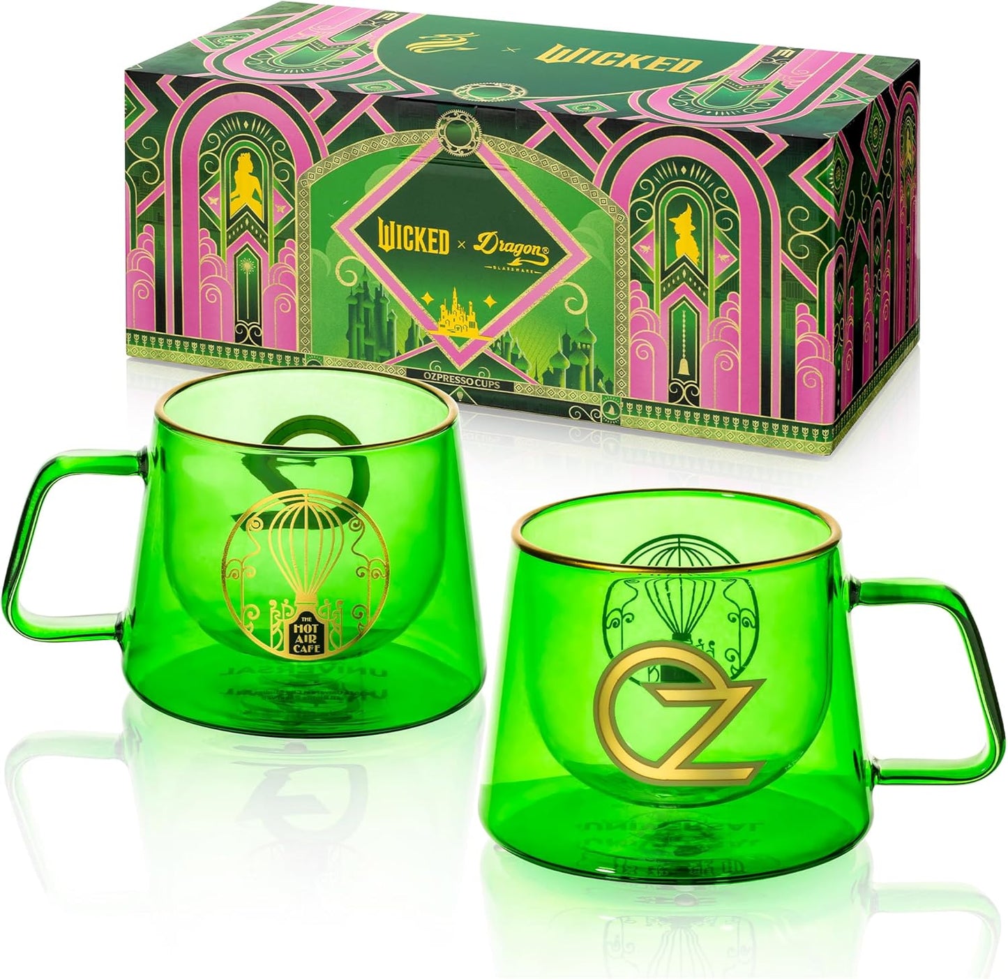 Vaso de vino y taza doble pared set de 4 Dragon Glassware