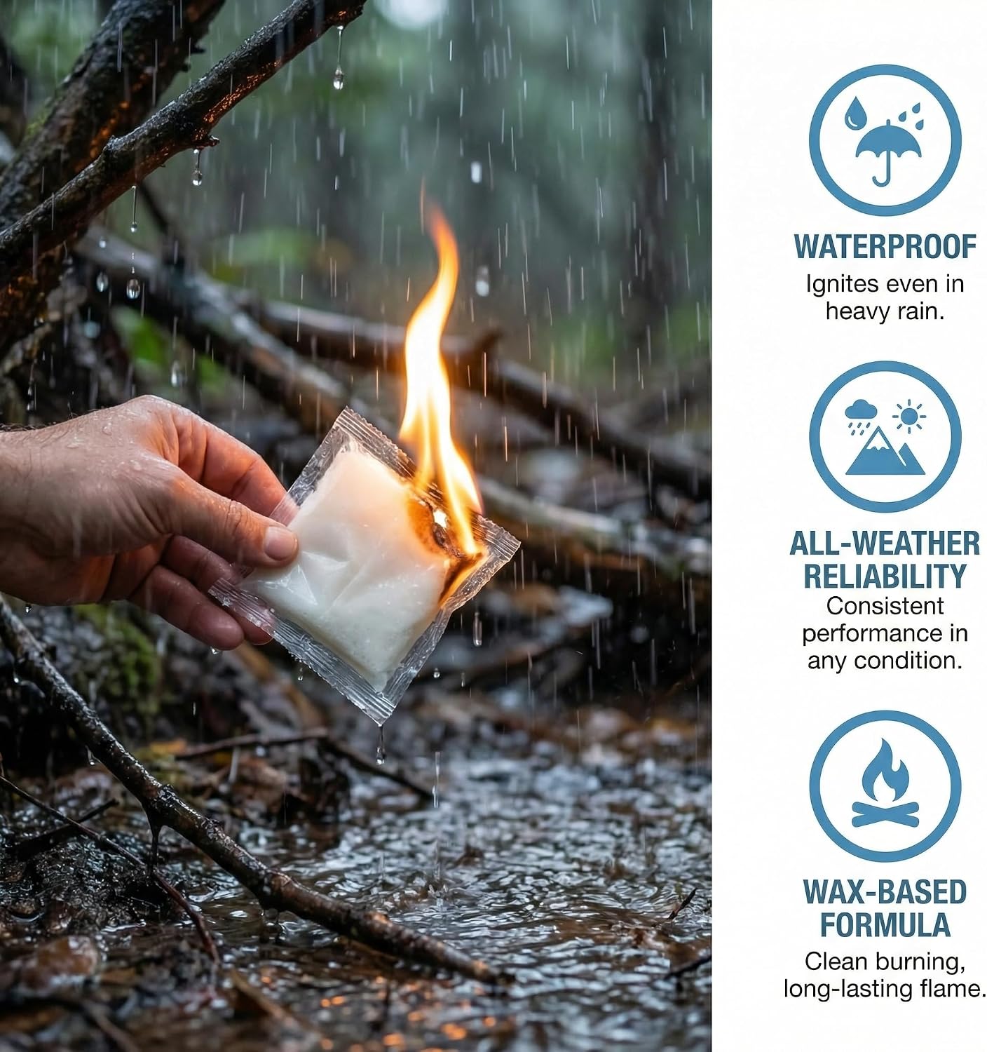 Arrancador fuego instantáneo 100uds 8min resistente agua