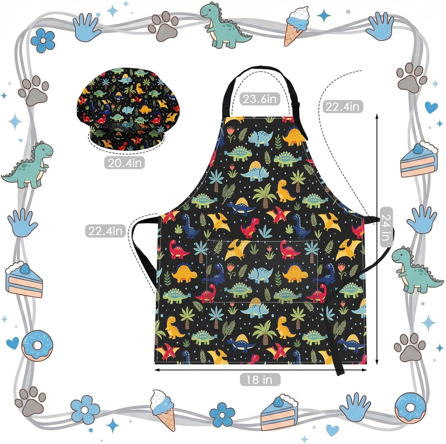 Set Delantal Chef Ajustable con Bolsillo 2026
