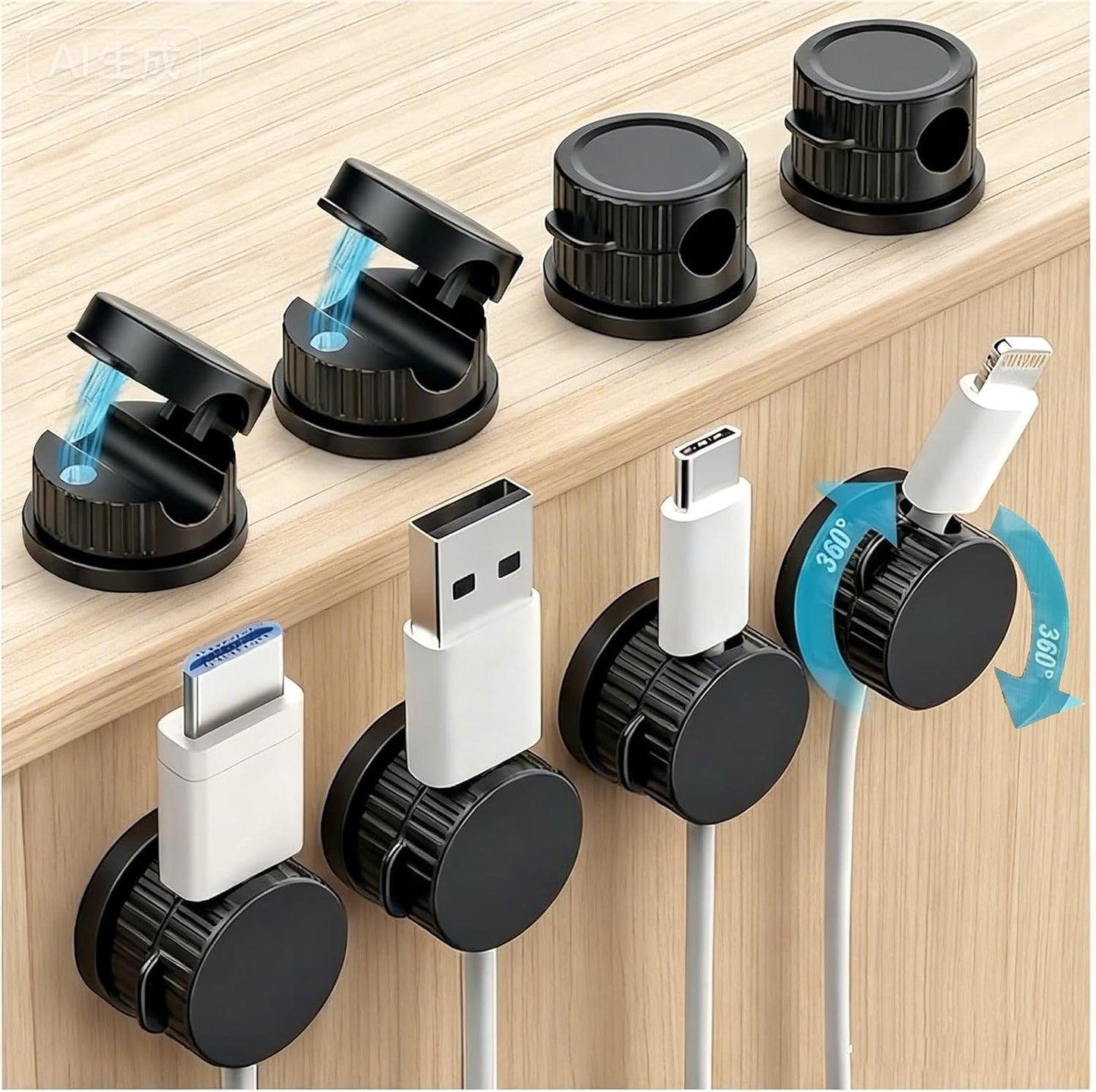 Organizador magnético cables set 8 negra mesa noche auto