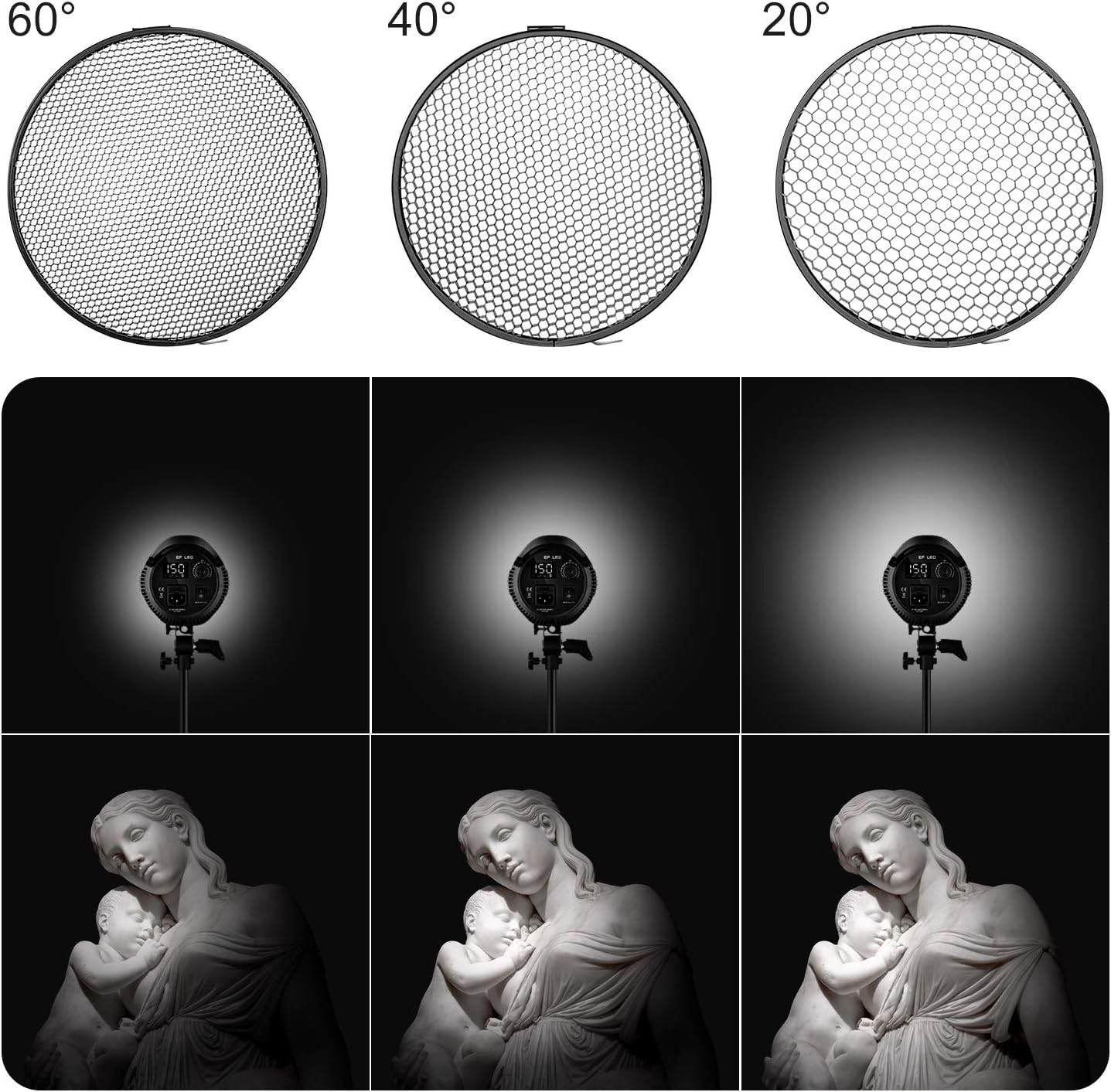Reflector 7pulg difusor suave rejilla panal para Bowens Mount