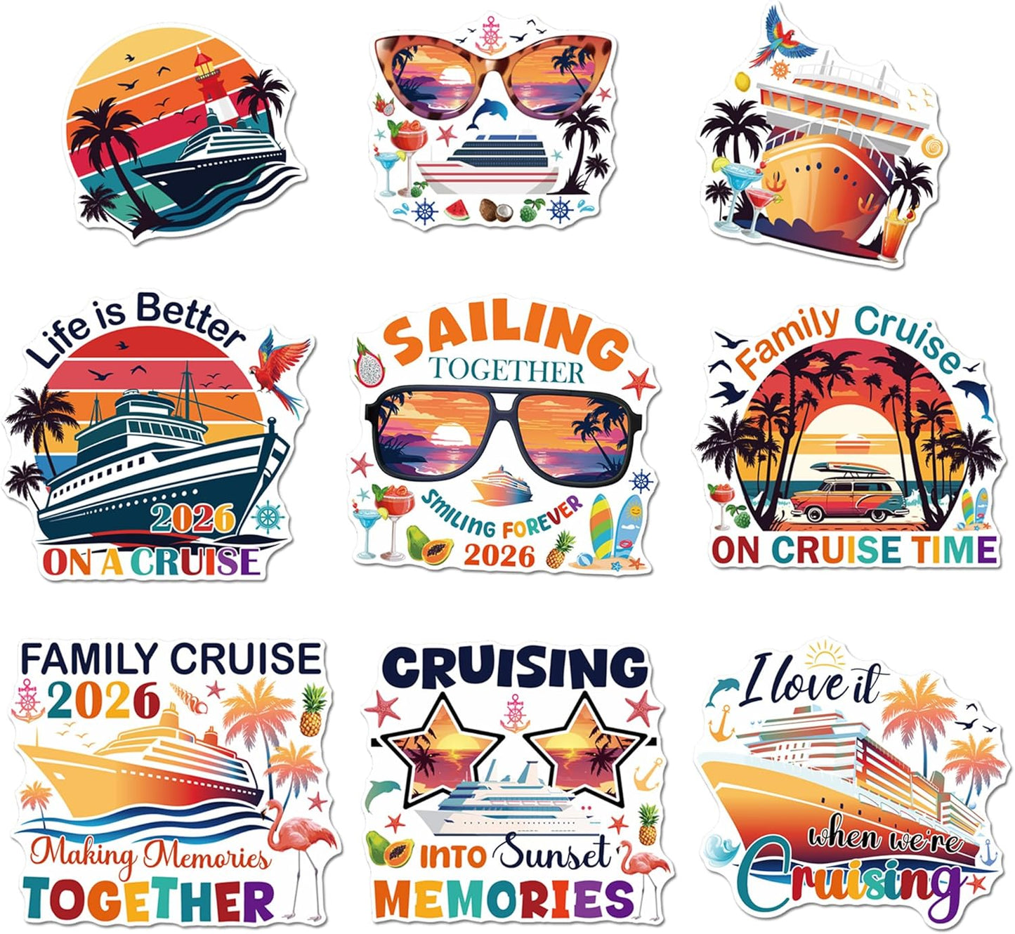 Decoración magnética para puerta de crucero, 9 imanes retro náuticos para viajes familiares