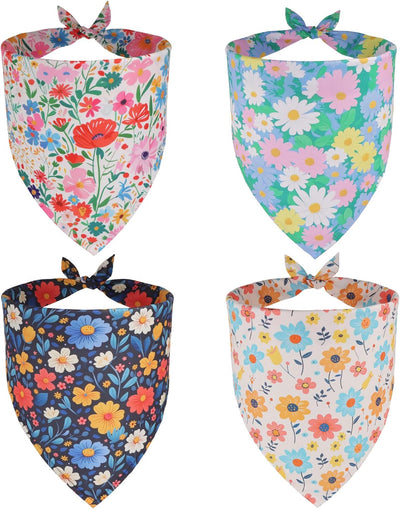 4 Bandanas Florales para Perros Medianos y Grandes
