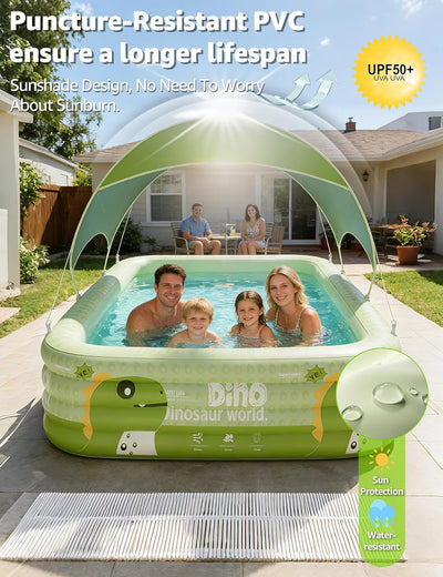 Piscina inflable 120pulg 4 capas PVC patio verde