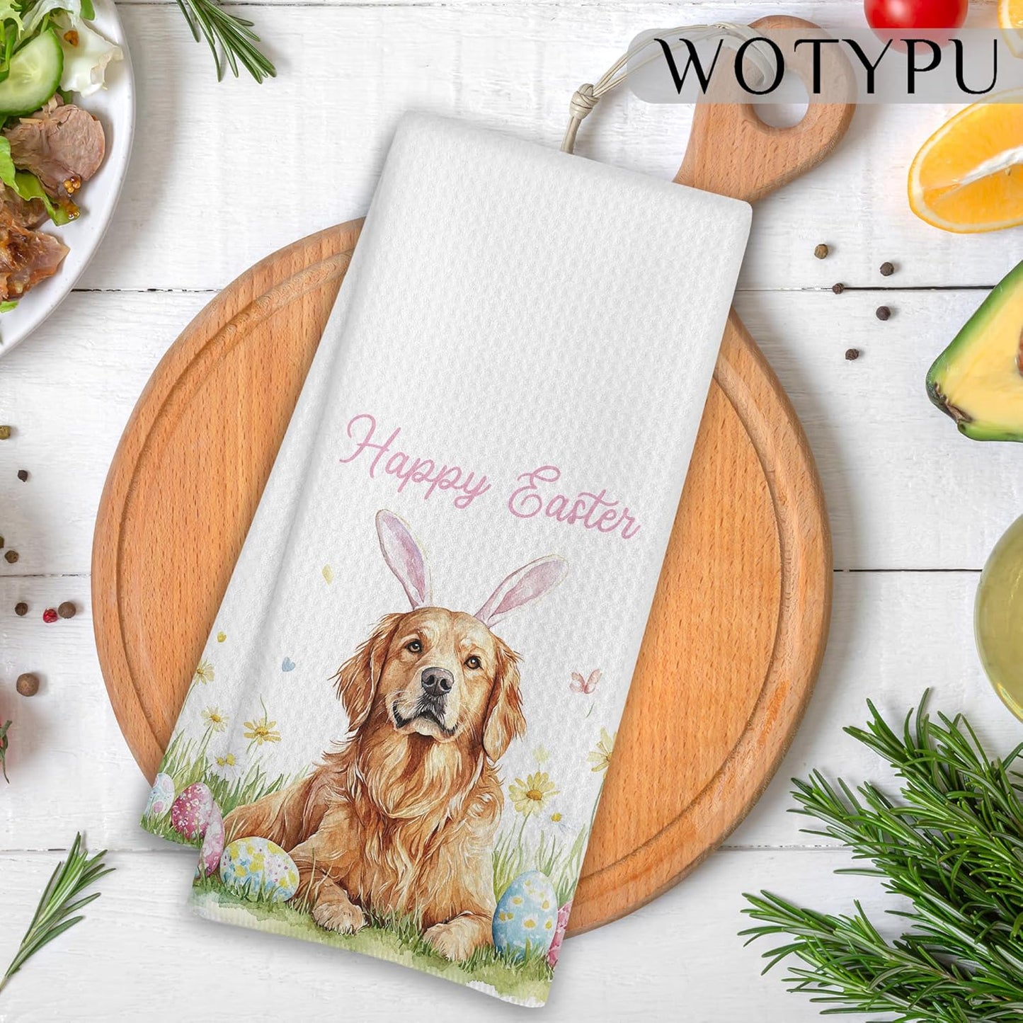 Toallas de cocina Golden Retriever primavera, regalo para mujer, toalla de mano decorativa 16x24