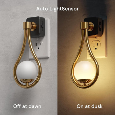 Luz Nocturna Sensor Atardecer Amanecer Blanca Suave 3000K