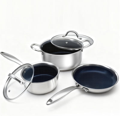 Set de cocina antiadherente compatible con gas, eléctrico e inducción lavavajillas seguro sin PFOA y PFOS