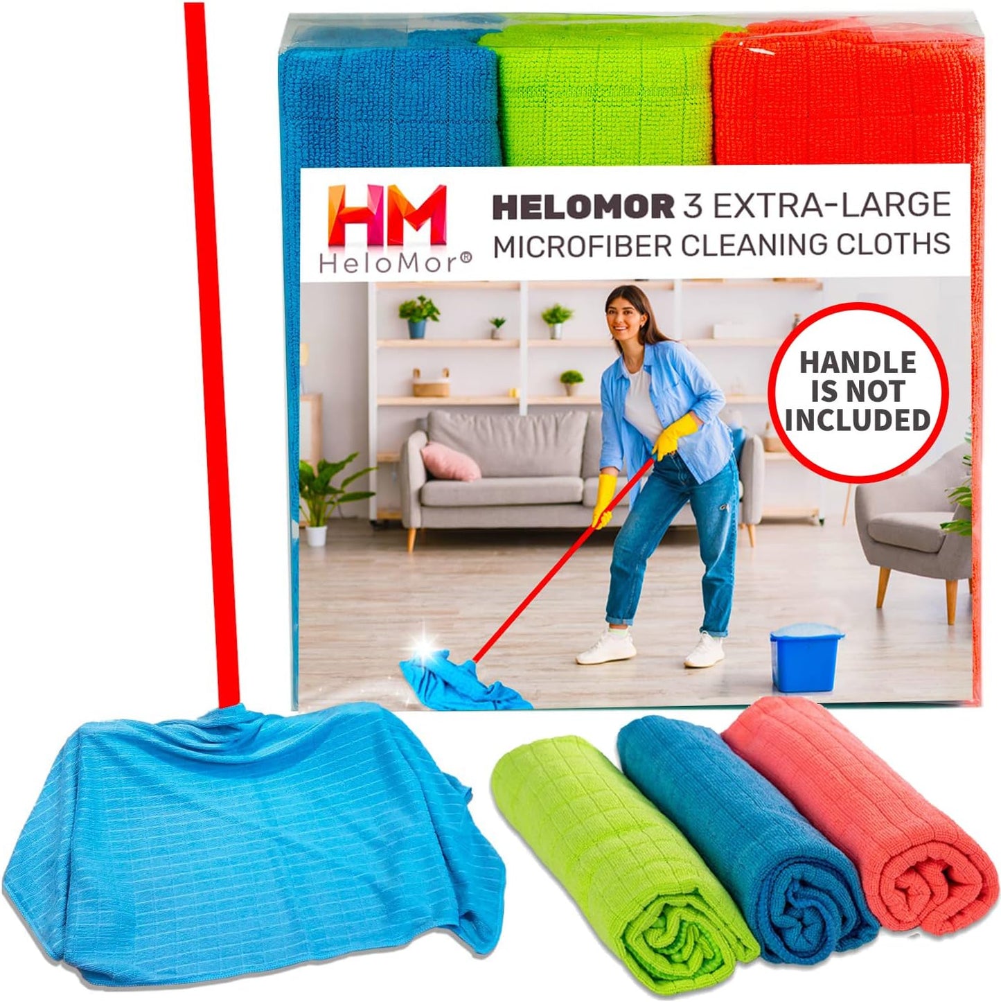 3 Pzas Paños Microfibra 30x18pulg Multiusos Reutilizables