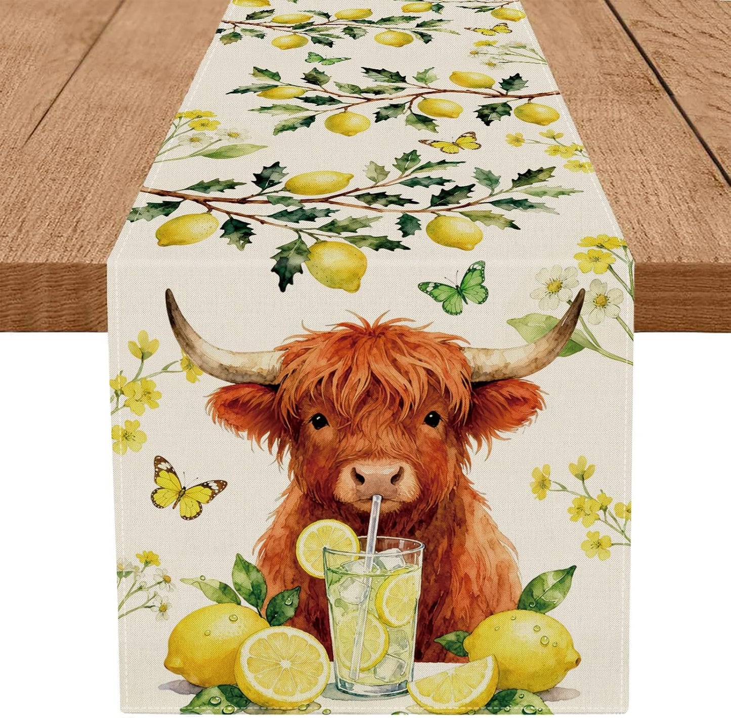 Camino mesa verano vaca 13x72pulg decoración hogar