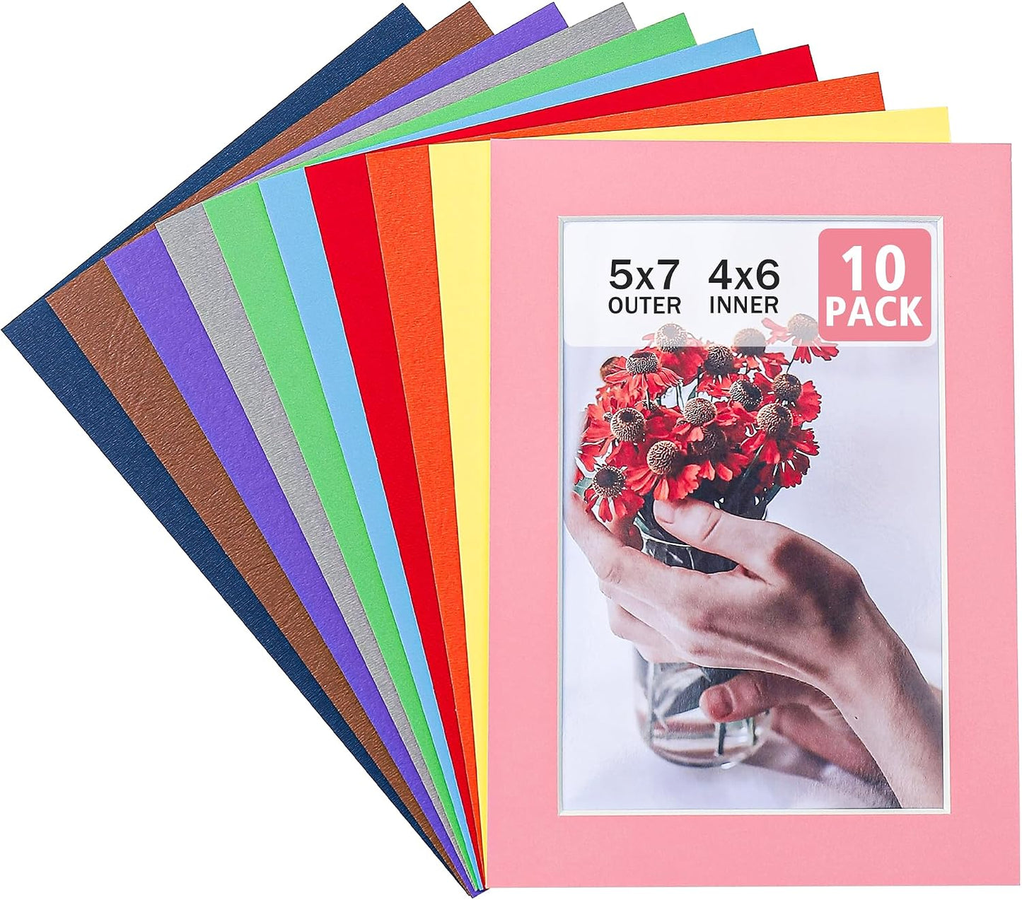 Pack 10 Marcos Paspartú 5x7pulg 4 Capas 4x6pulg Biselado