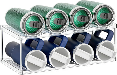 Organizador de botellas de agua 2 niveles para gabinete apilable