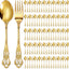 Set 100 Pzas Cubiertos Acero Inox Dorado 8pulg Retro