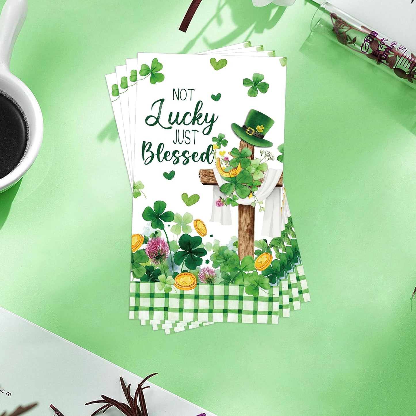 Servilletas decorativas de papel para San Patricio trébol cruz