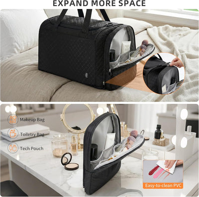 Bolsa viaje grande con neceser negro moderno