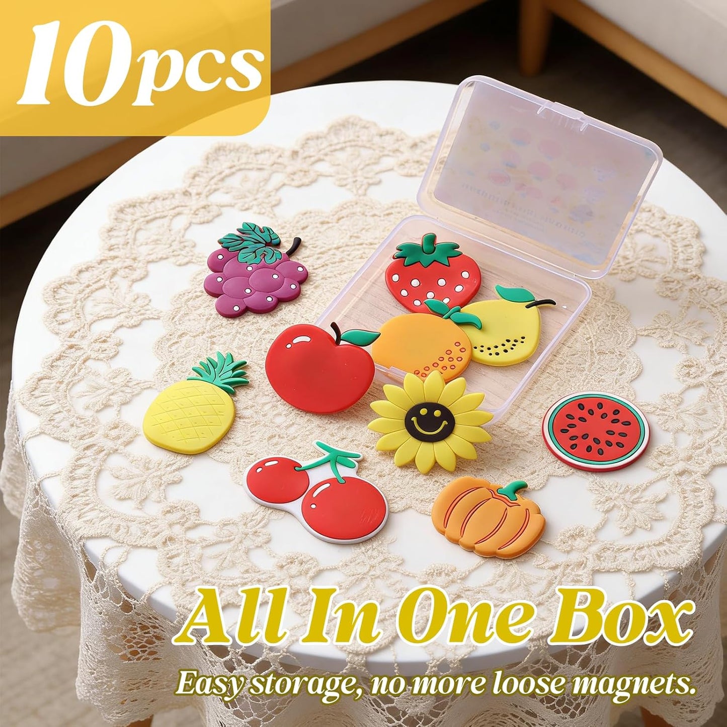 10 Imanes decorativos frutas 3D gran tamaño para nevera oficina
