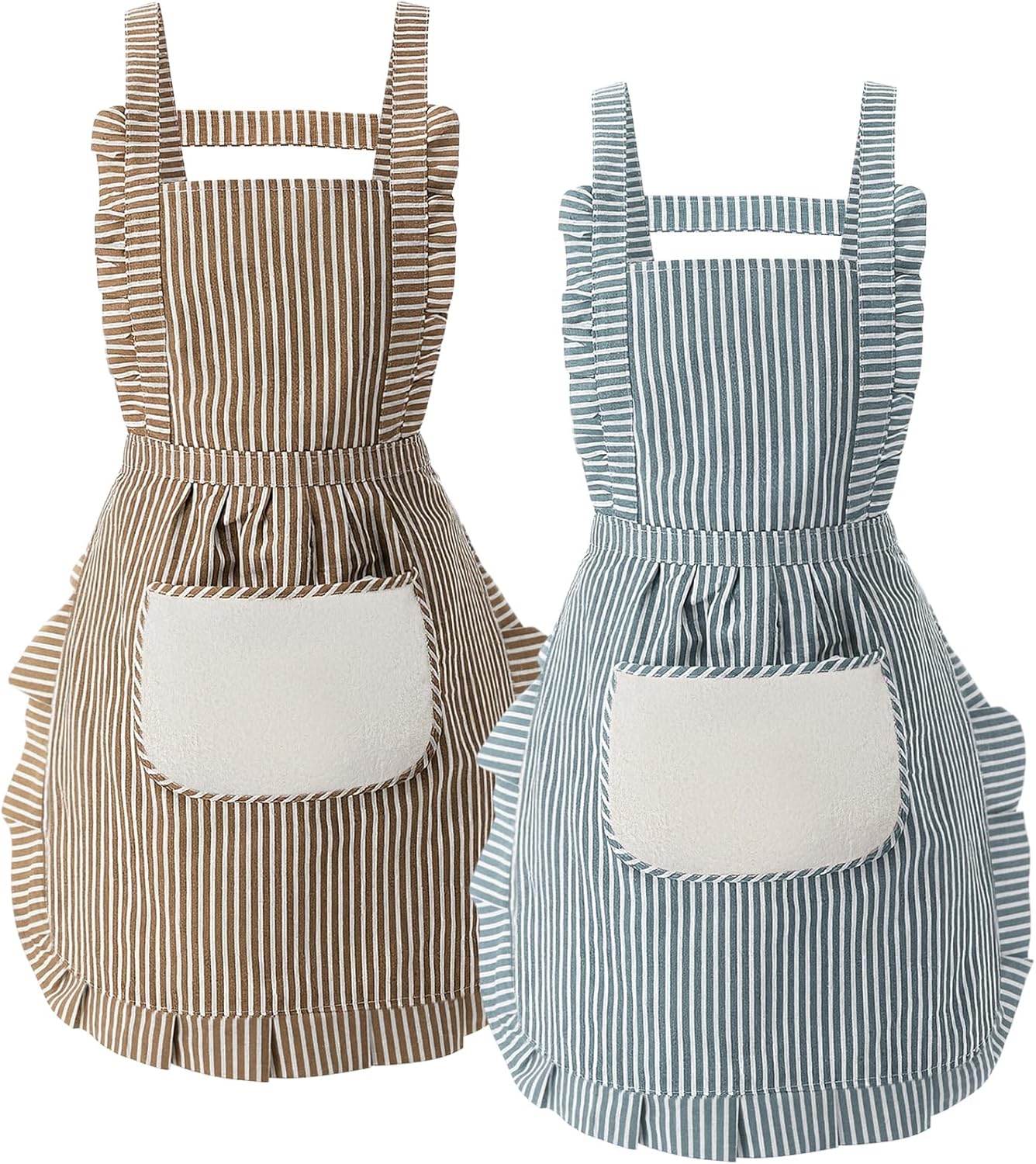 Delantal de cocina ajustable suave con bolsillos para mujer y hombre
