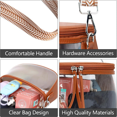 Bolsa maquillaje transparente impermeable con cremallera para mujer
