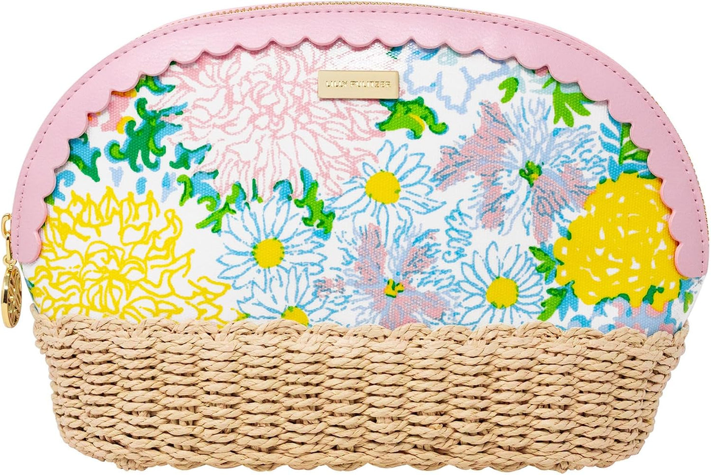Bolsa festoneada con cremallera estuche floral para viaje