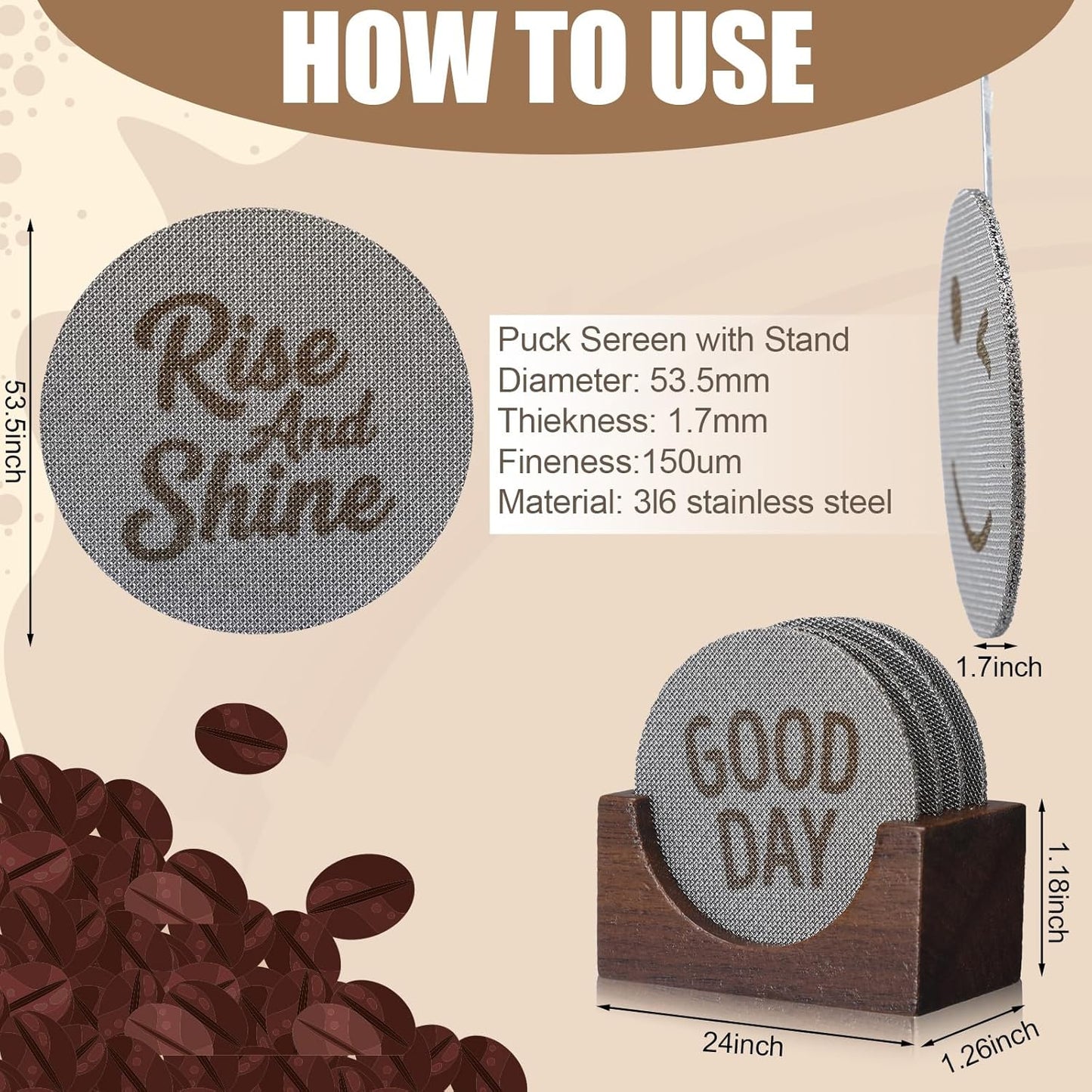 Caja de 5 filtros para espresso SiliFine con soporte de nuez