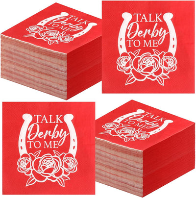 Servilletas de cóctel Derby con rosas rojas Kentuck Talk
