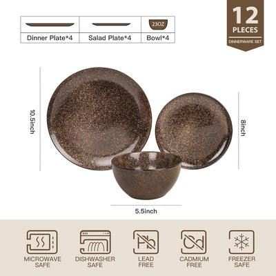 Set 12 Pzas Vajilla Esmaltada Azul Oscuro Serie Starflecked