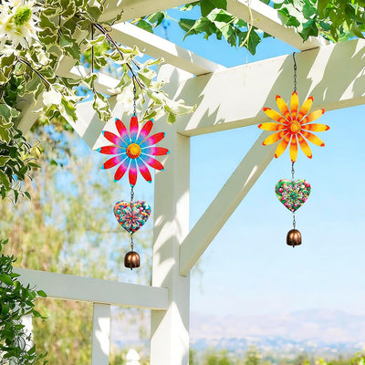 Decoración colgante de flores metal campanilla puerta jardín 2 pzas