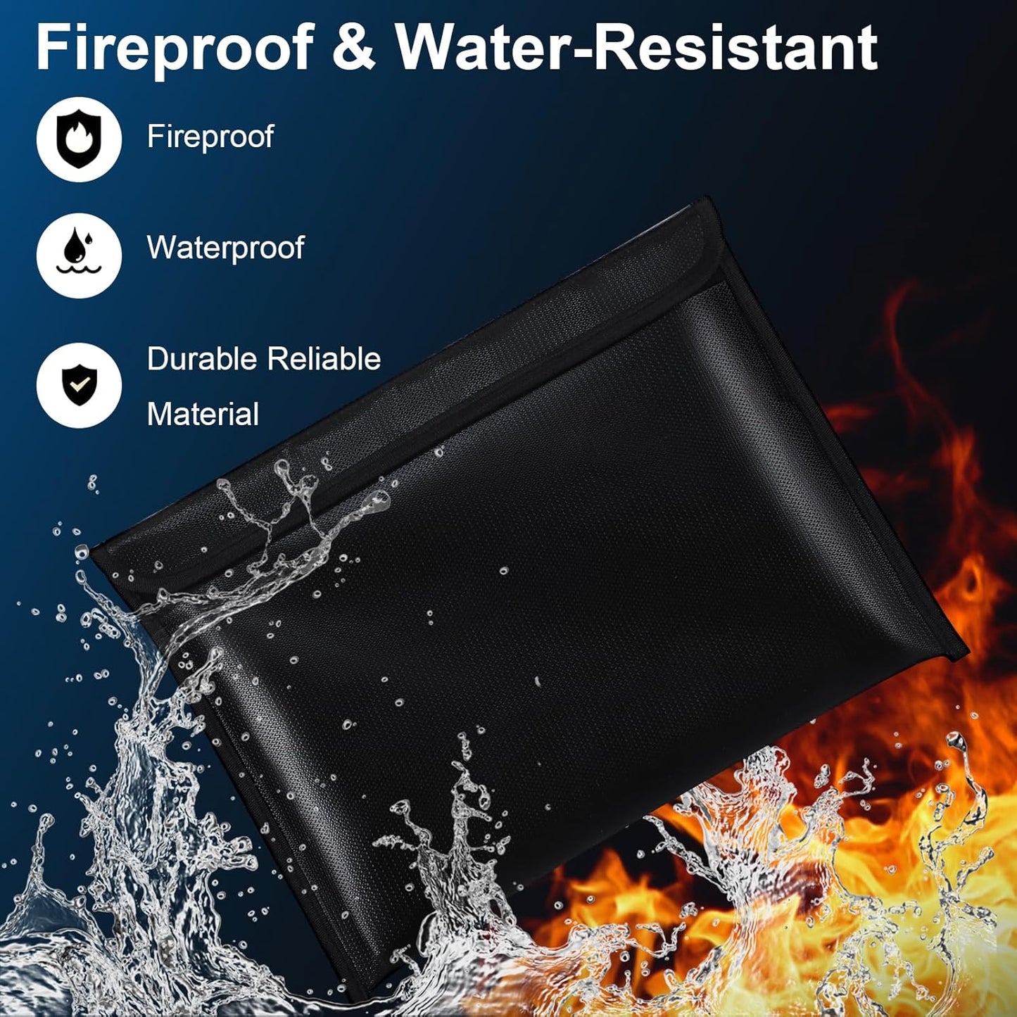 4 Bolsas Documentos Ignífugas Impermeables 13x9pulg Con Cremallera