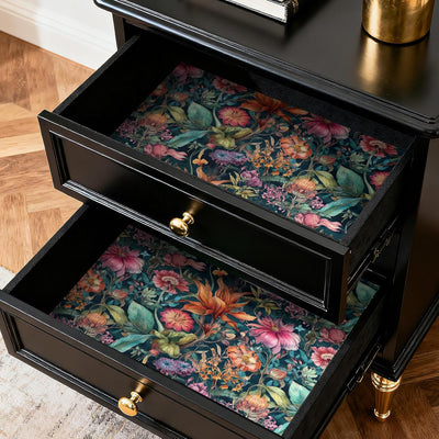 Papel tapiz floral vintage botánico verde azul rosa