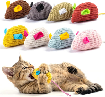 8 Pzas Juguetes Gato Hierba Gatera para Masticar y Limpiar Dientes