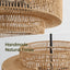 Lámpara Boho Rattan 4 Luces para Comedor Cocina