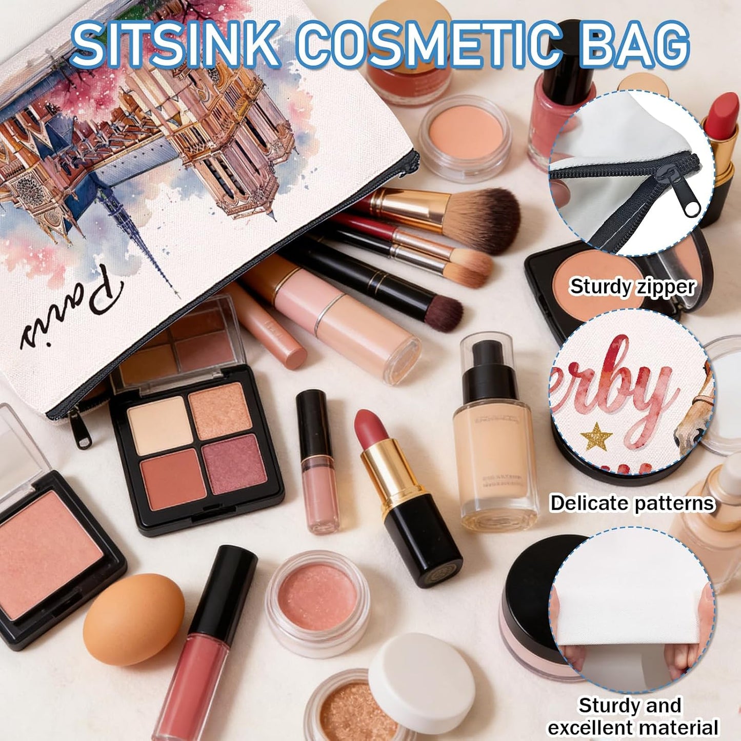 Bolsa maquillaje souvenir París viaje mujer madre amigas